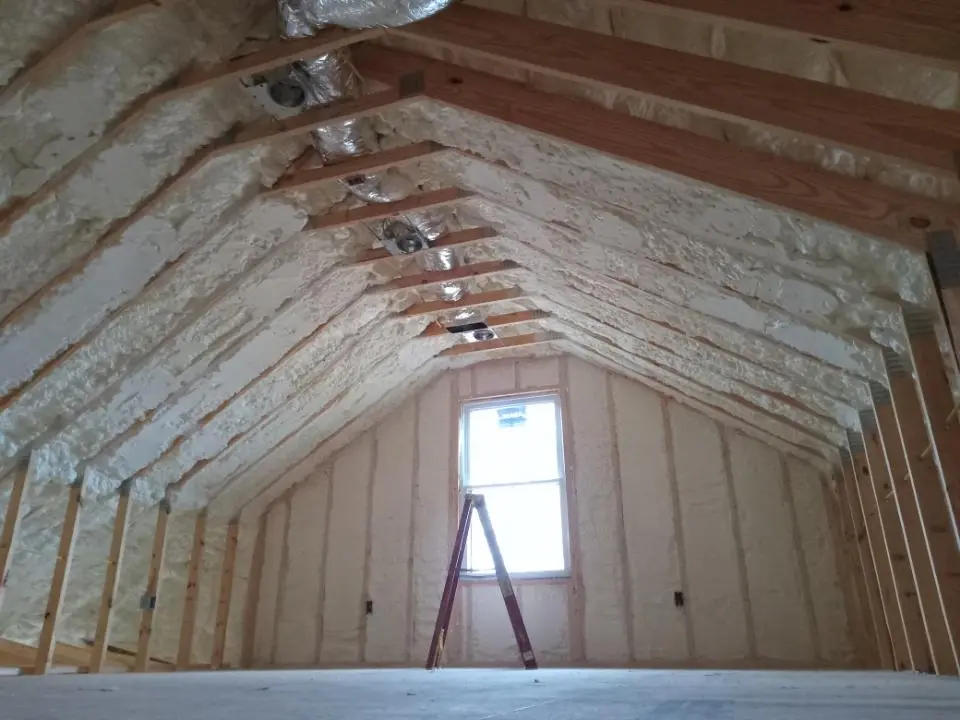 Spray foam roofing application for Crawl Space Insulation project in Utica